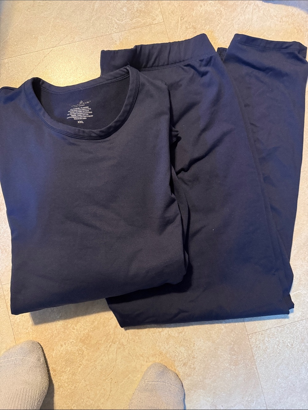 Cuddl Duds Women's Navy Long-Sleeve Pajama Set